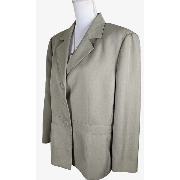 Kasper ~Woman Size 18~ Gray/Khaki Blazer Suit Jacket Business Office Wear. - Picture 10 of 12